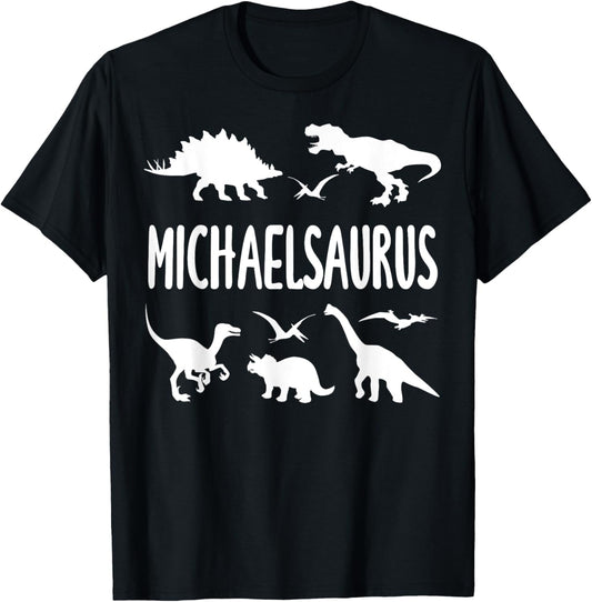Dinosaur T Rex Dino Michael Michaelsaurus Boys Name T-Shirt