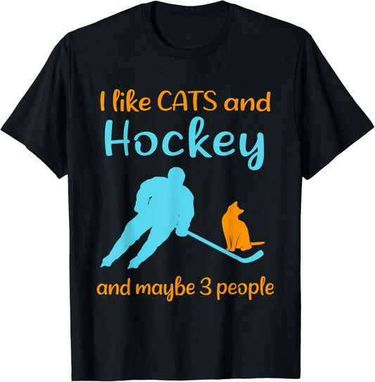 Funny Hockey Cat T-Shirt