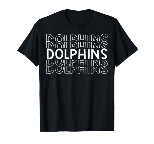 Dolphins School Sports Team Mascot Town Go College Athlete T-Shirt