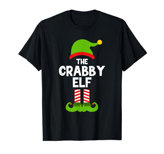 Funny The Crabby Elf Christmas Family Party Pajama T-Shirt