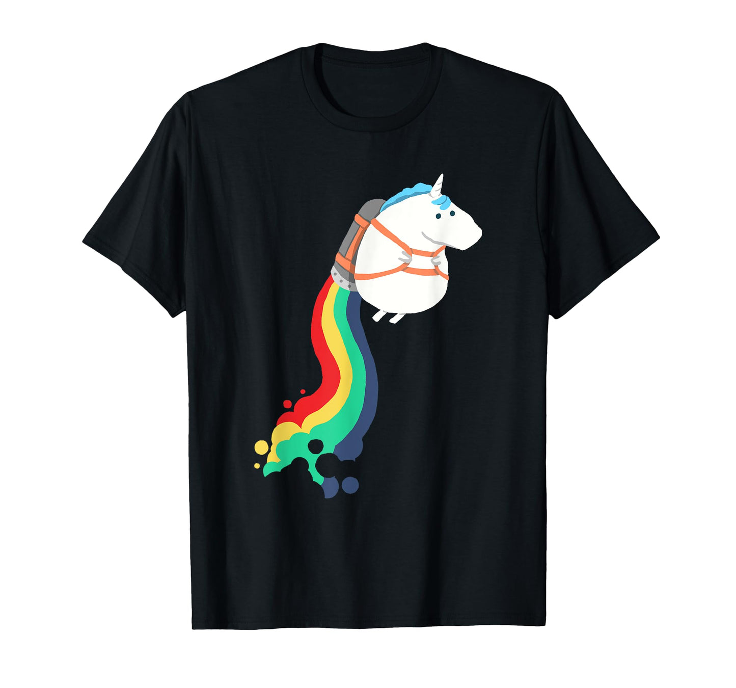 cute funny unicorn on rainbow jetpack graphic T-Shirt