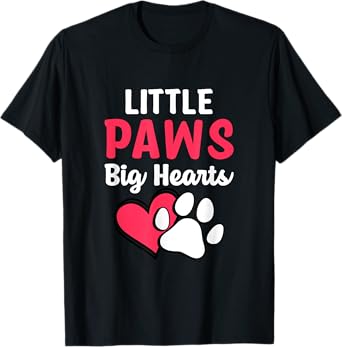Little Paws Big Hearts Poodle Paw Print T-Shirt