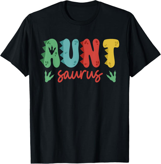 Aunt Saurus Rex Dinosaur Birthday Family Matching Crew T-Shirt