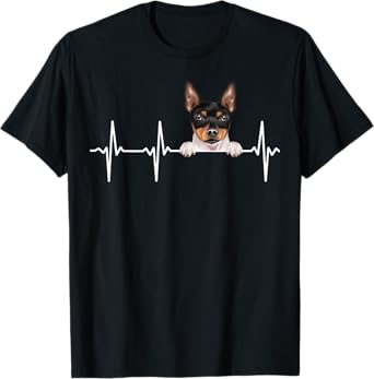 Funny Dog Heartbeat For Toy Fox Terrier Lovers T-Shirt for Men Women Girls Kids