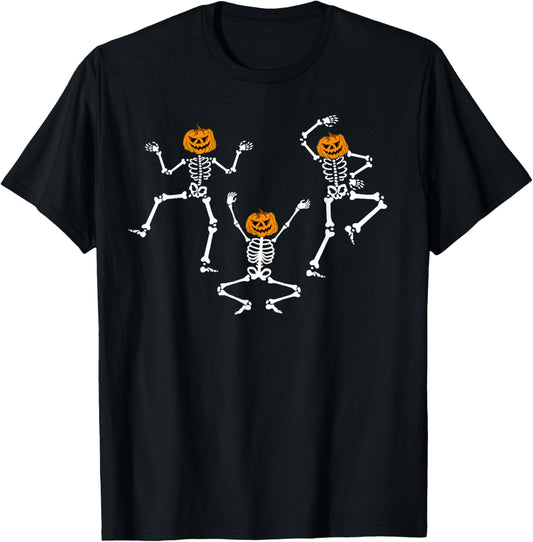 Dancing Skeleton Dance Scary Halloween Men Women Boys Girl T-Shirt