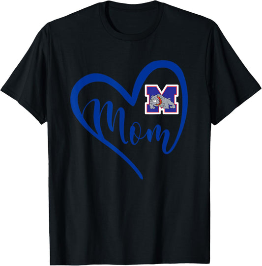 Mason Bulldogs Logo Heart Mom HS T-Shirt
