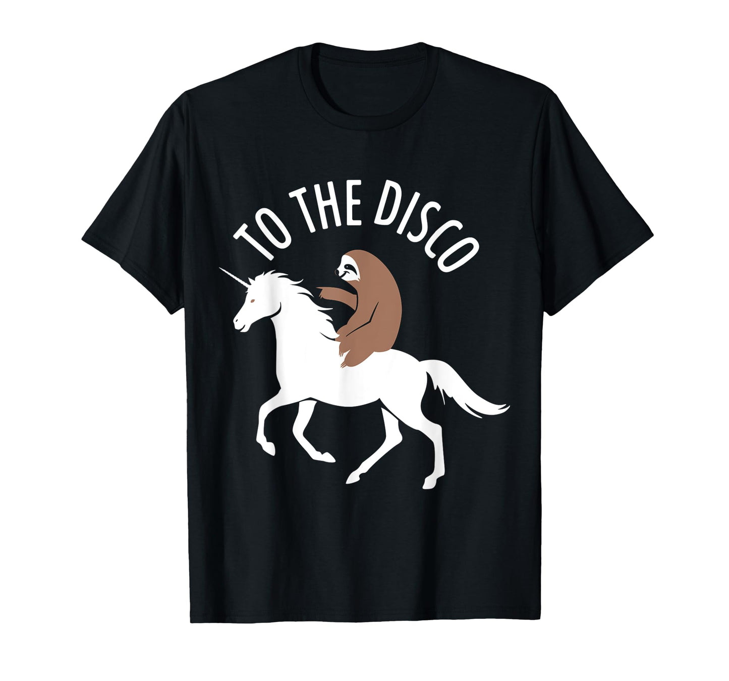 Sloth Riding Unicorn To The Disco Funny T-Shirt