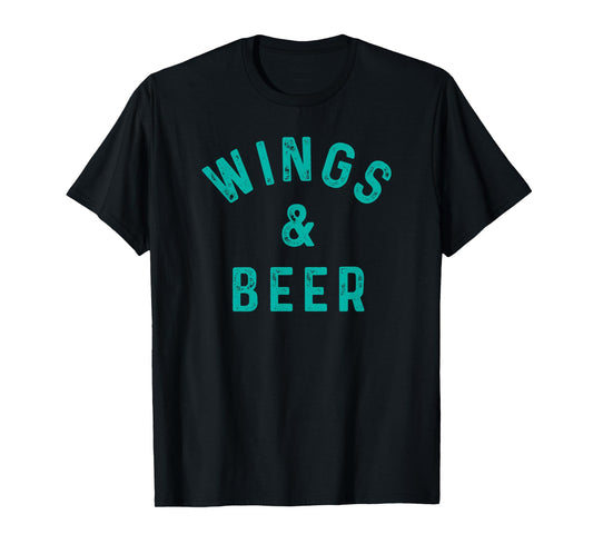 Wings & Beer Funny Buffalo Chicken and Beer Drinker T-Shirt