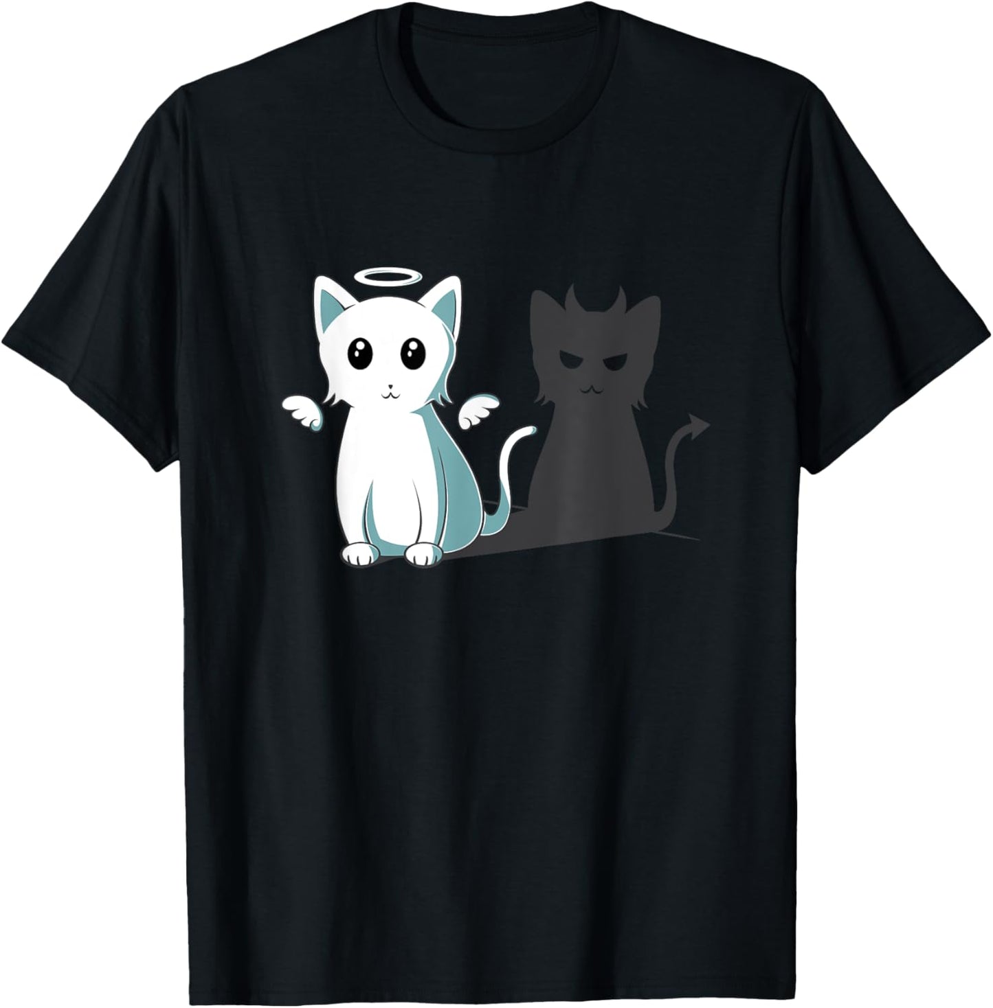 Purr Evil Devil Cat Happy Halloween Cat Angel Devil Kitten T-Shirt