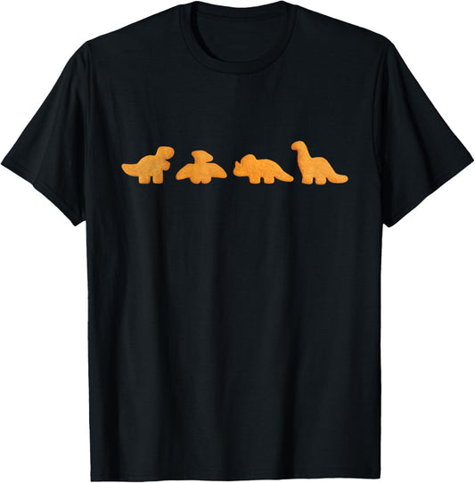 Dinos Chicken Nuggets Pattern | Funny Realistic Dino T-Shirt