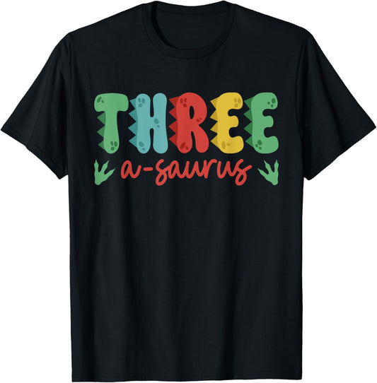 Three Years Old Kid 3 A Saurus Rex Dinosaur 3rd Birthday Boy T-Shirt