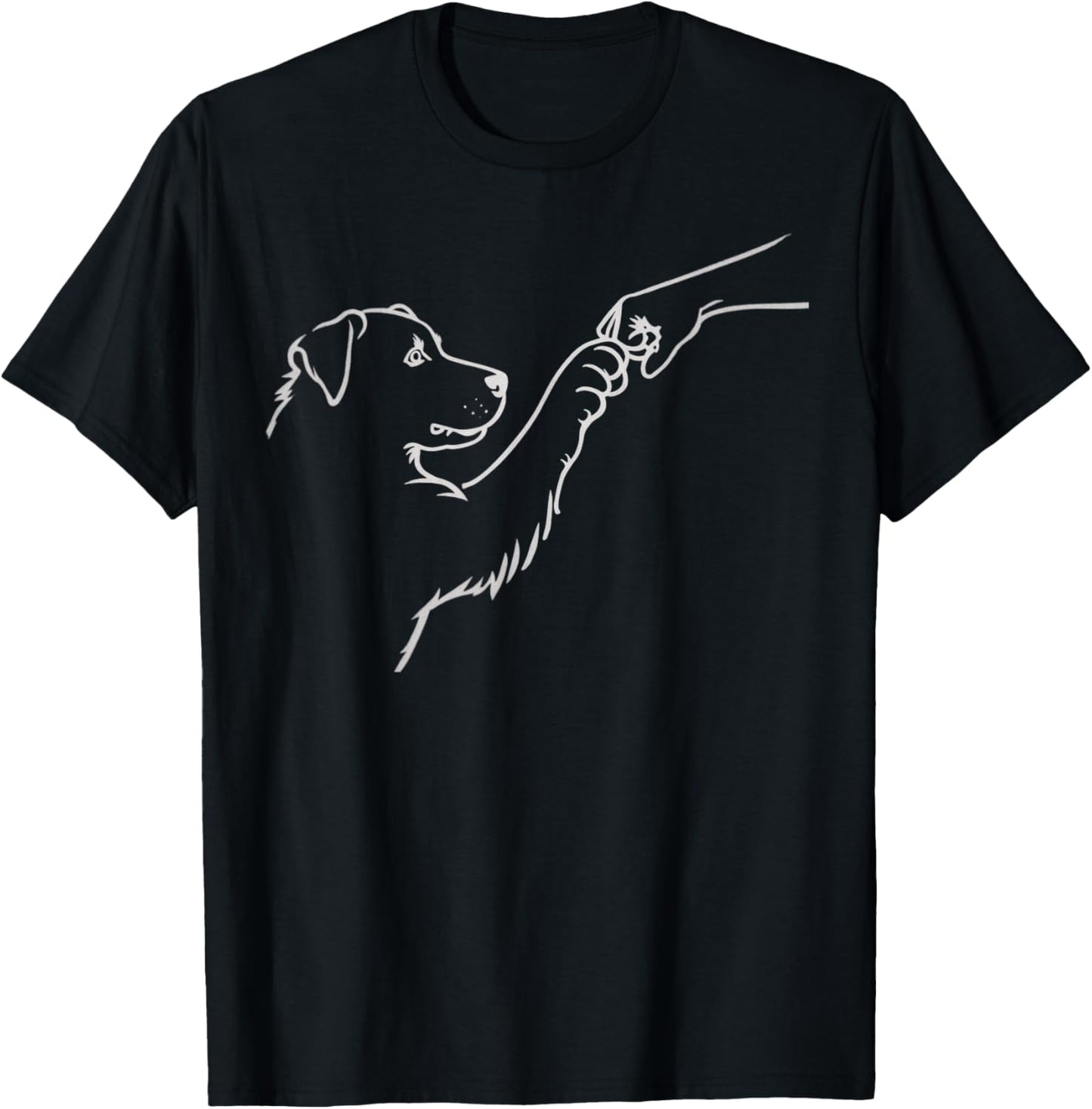 Punch Hand Dog And People Friendship Bump Dog's Paw T-Shirt
