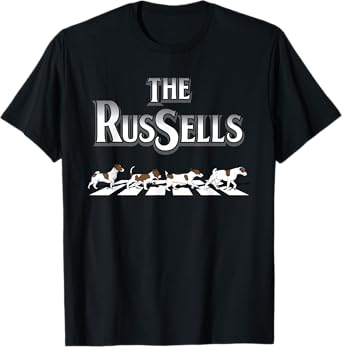 Jack Russells Funny Jack Russell Terrier JRT Dog Crosswalk Men Women Girls Kids T-Shirt