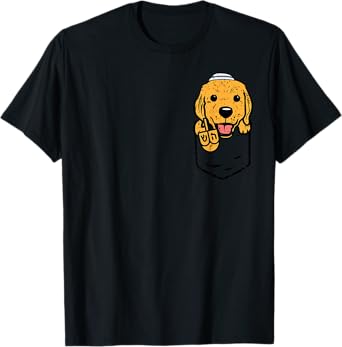 Pocket Golden Retriever Dog Hanukkah Pajamas Chanukah PJs T-Shirt