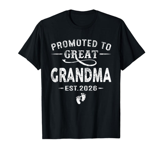 Promoted to Great Grandma Est 2026 Pregnancy Announcement T-Shirt