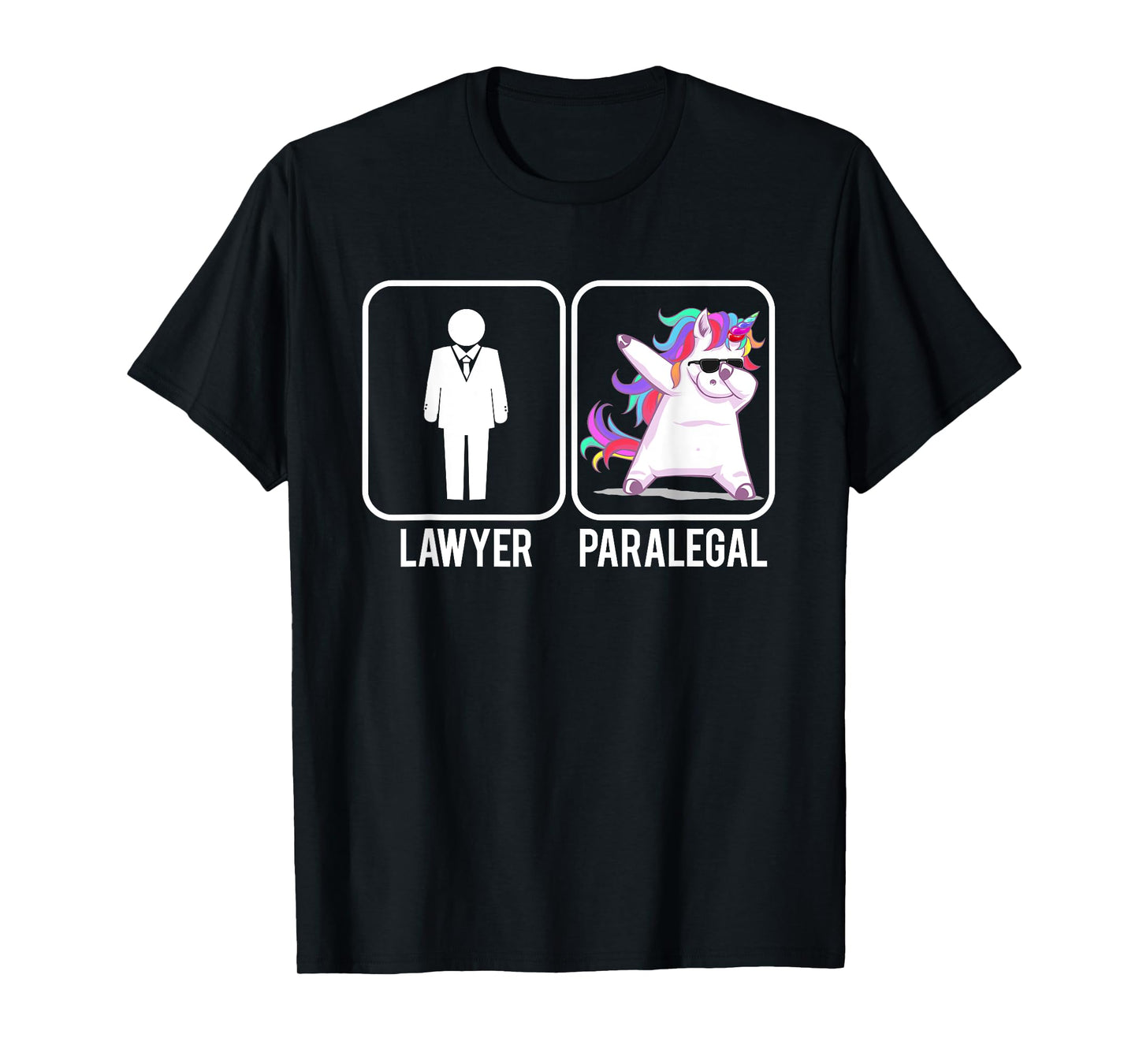 Funny Lawyer Paralegal Dabbing Unicorn Legal Law Firm T-Shirt