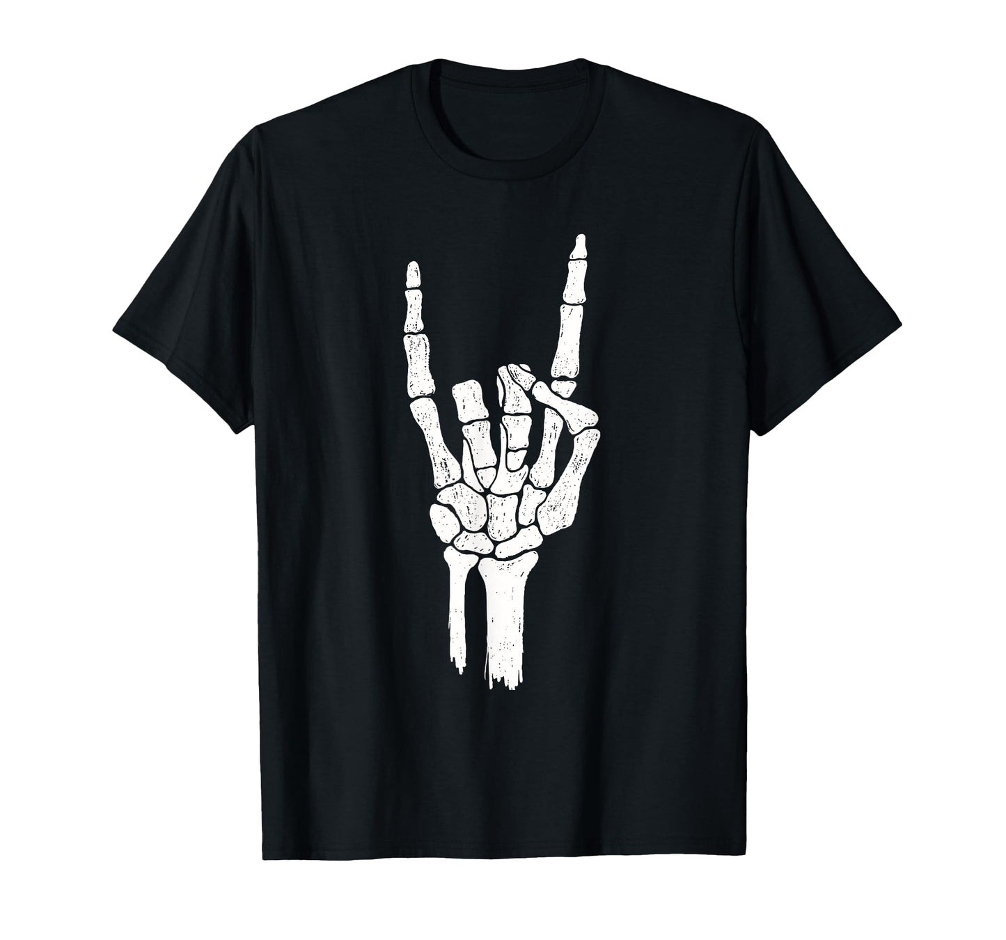 Skeleton Rock Hand - Halloween Rock On Devil Horns T-Shirt