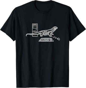 Funny computer monitor lizard visual pun T-Shirt