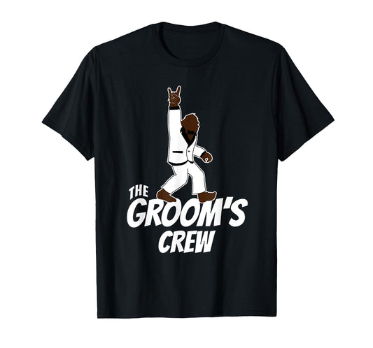 Bachelor Party Groomsman The Groom's Crew Bigfoot Rock On T-Shirt