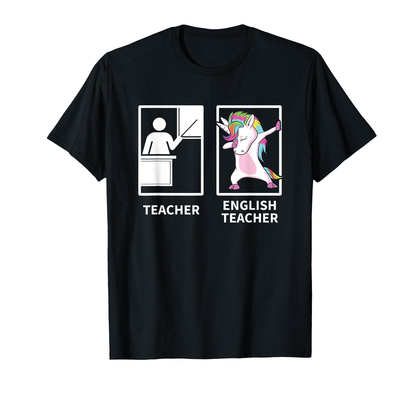 Dabbing Unicorn Shirt English Teacher Gift Men Women Kids T-Shirt