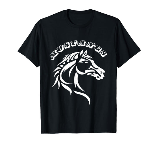 Mustangs Teacher Student School Sports Fan Team Spirit Men Women Girls Kids T-Shirt