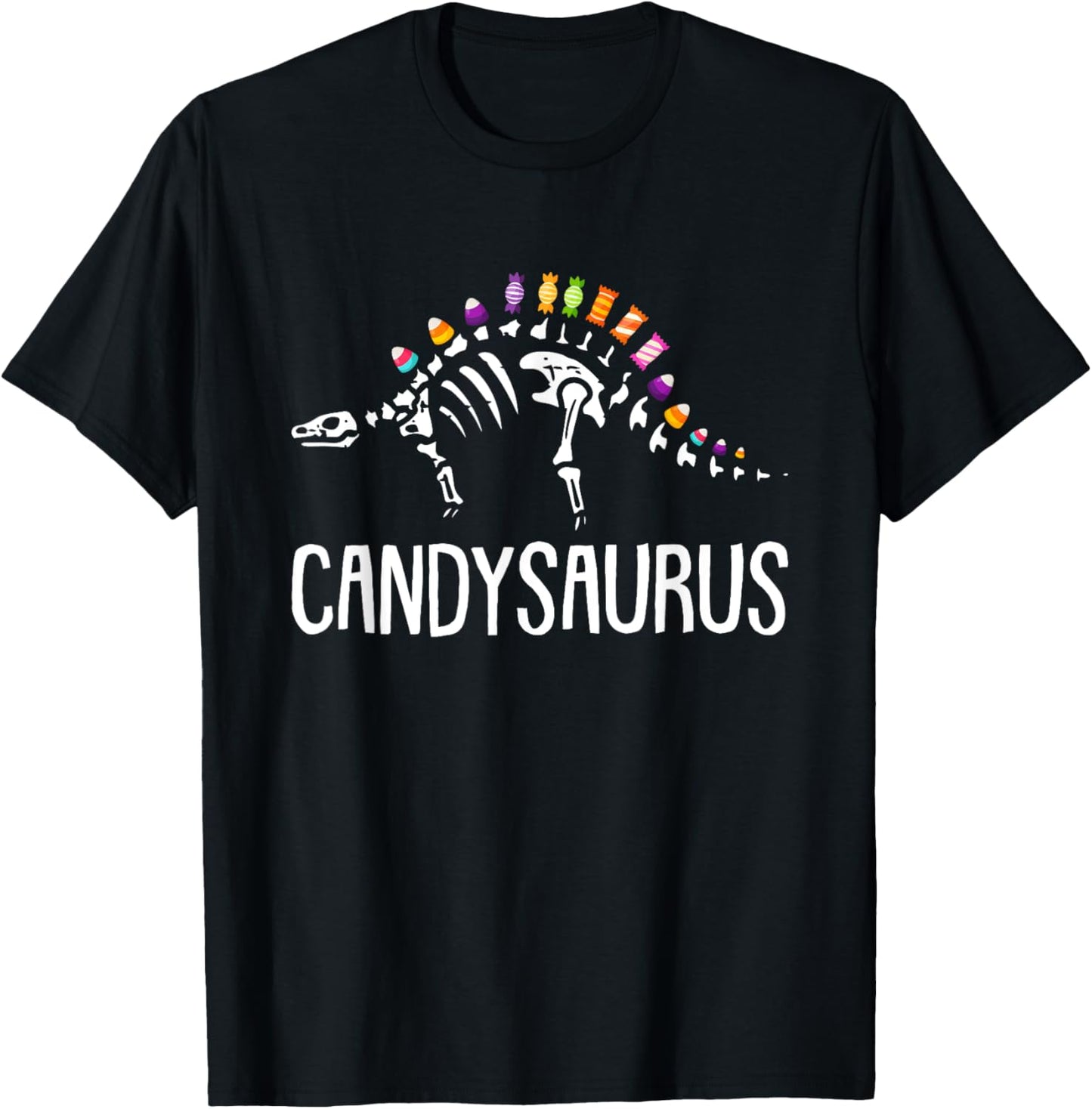 Candysaurus Lazy Halloween Costume Cute Dinosaur Pun T-Shirt