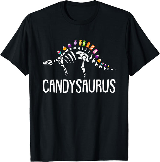 Candysaurus Lazy Halloween Costume Cute Dinosaur Pun T-Shirt