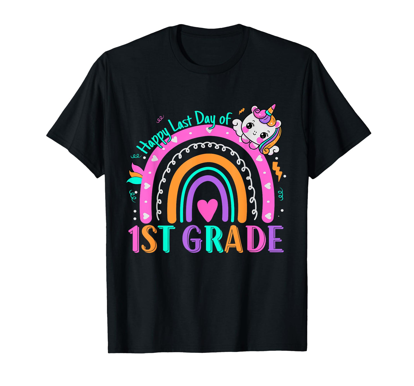 1st Grade Happy Last Day Of School Teacher Students Unicorn T-Shirt