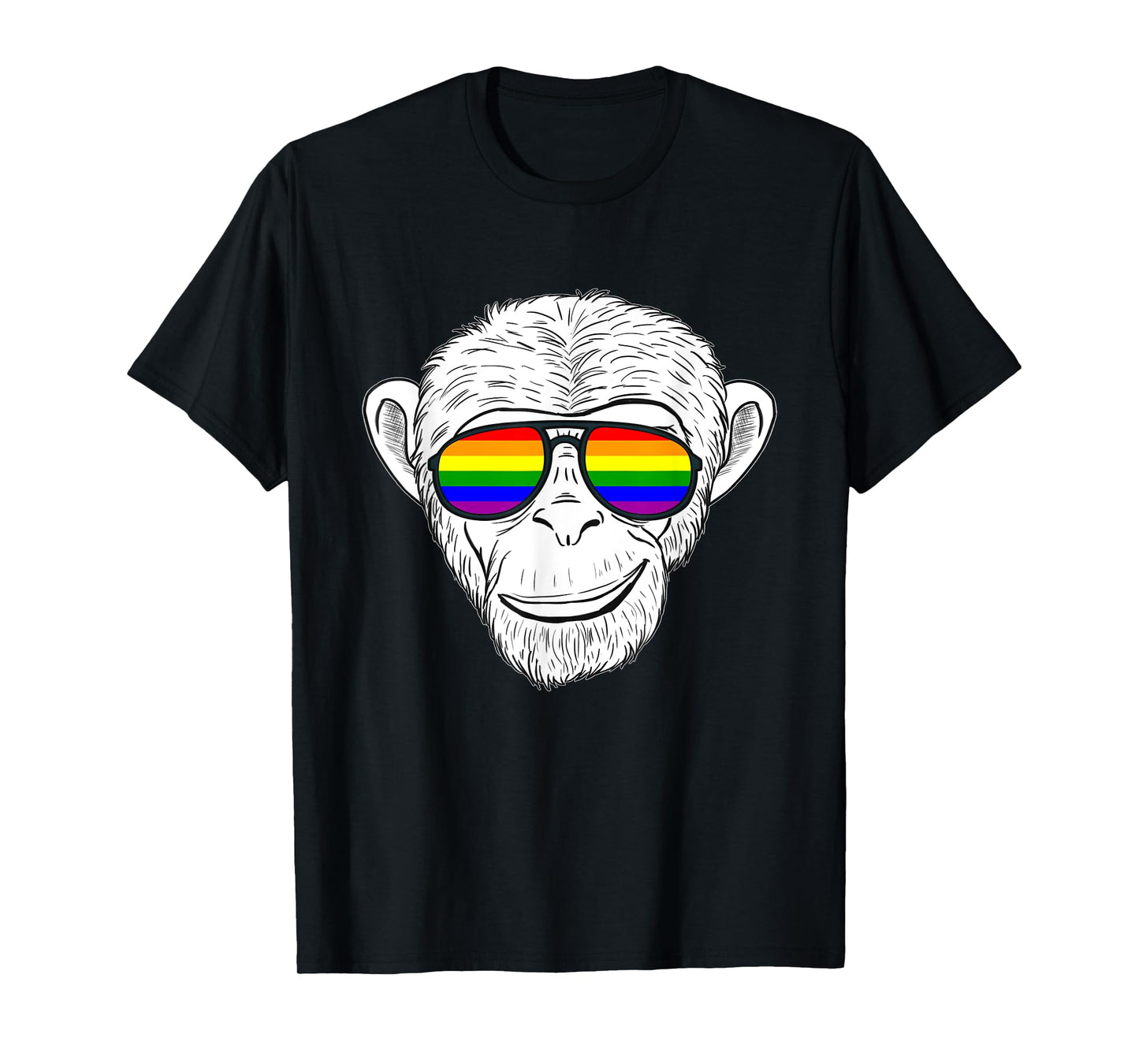 Monkey Chimp With Rainbow Sunglasses Rainbow Monkey T-Shirt