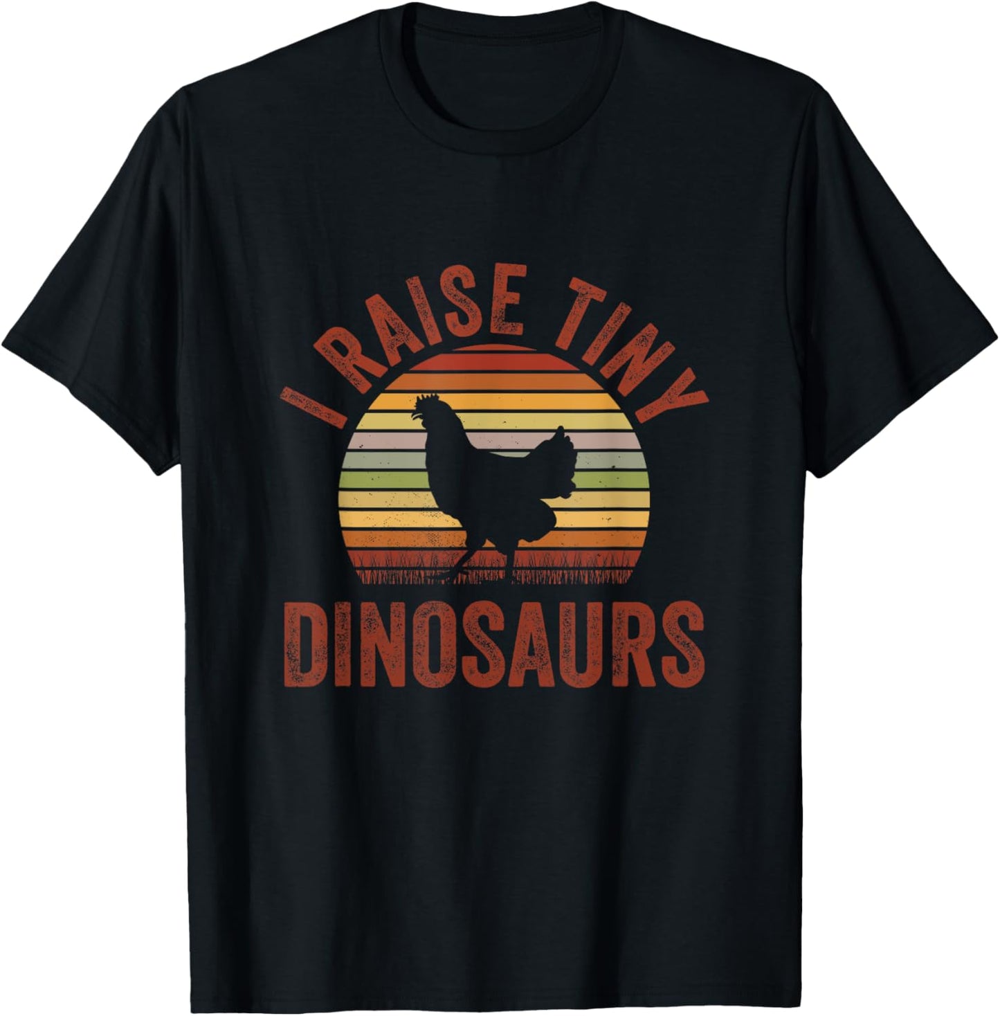I Raise Tiny Dinosaurs Retro Vintage Silhouette Chicken T-Shirt