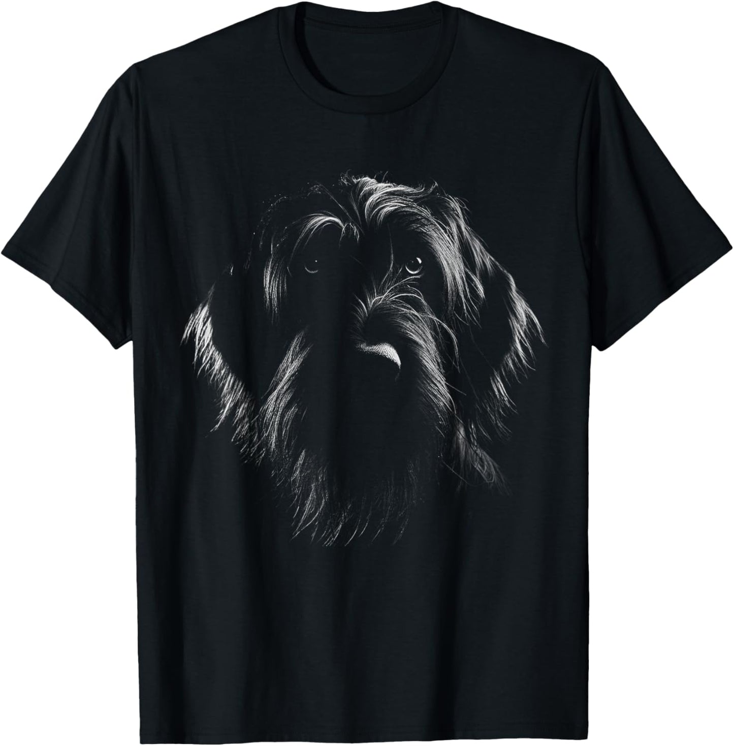 Wirehaired Pointing Griffon Dog Face Art Design T-Shirt