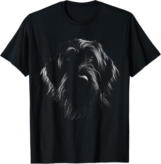 Wirehaired Pointing Griffon Dog Face Art Design T-Shirt