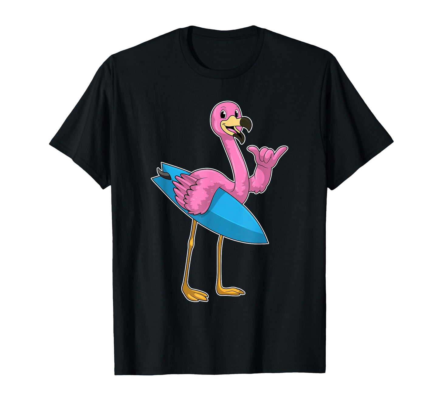 Flamingo Surfing Surfboard Summer T-Shirt
