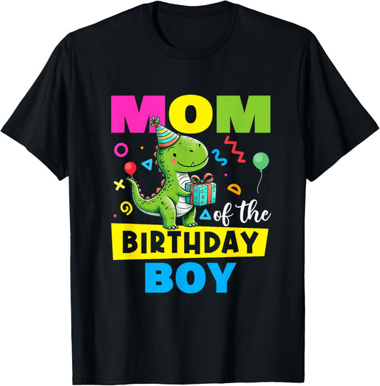 Groovy Mom of the Birthday Boy Dinosaur Family Matching T-Shirt