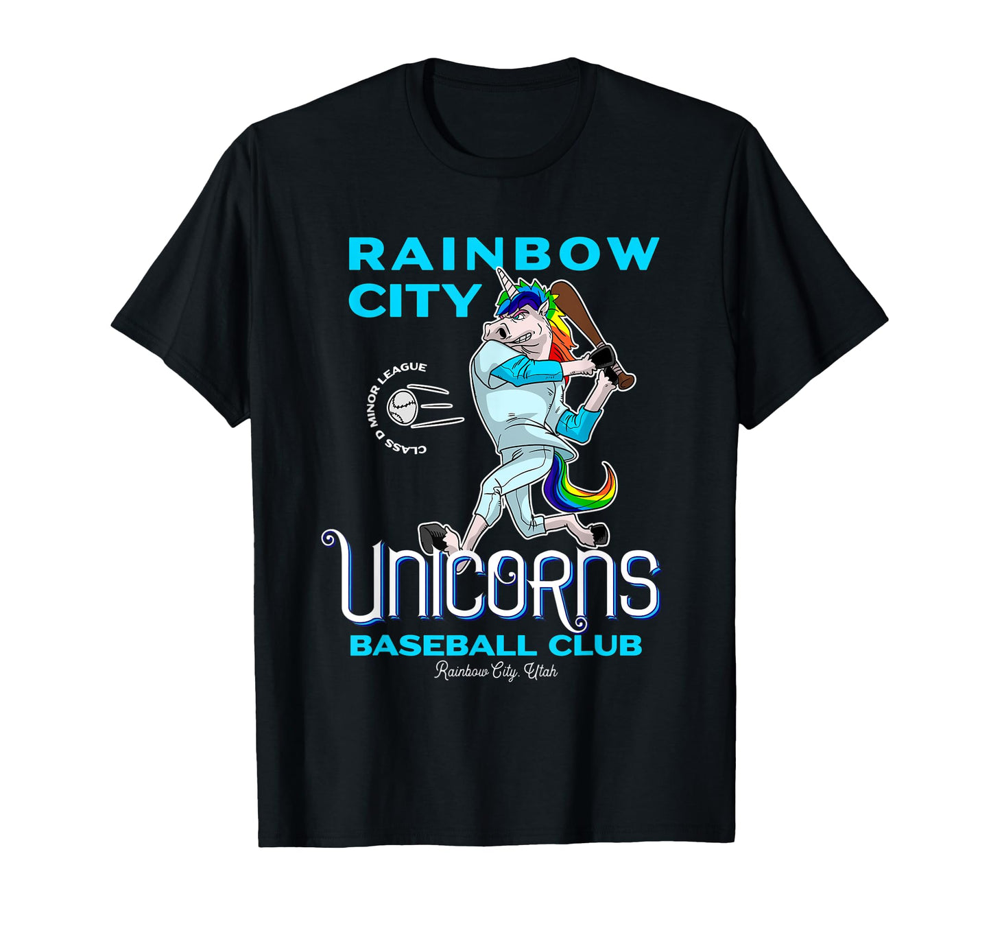Rainbow City Unicorns Minor League Baseball Team T-Shirt