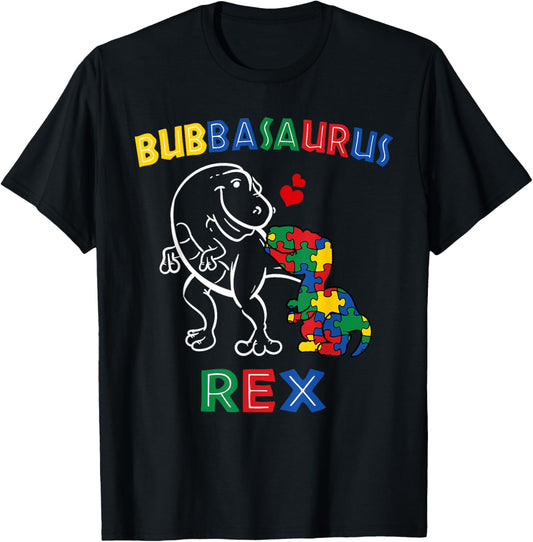 Bubbasaurus Autism Awareness Brother Dinosaur Sibling Dino T-Shirt