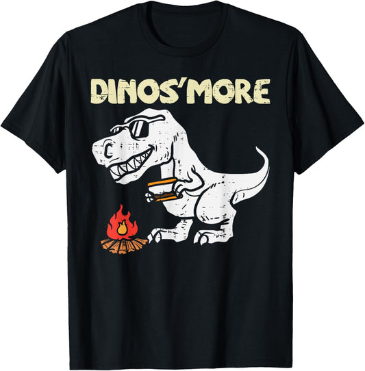 Dino smore Funny Camping Trex Dinosaur Camper Kids Boys T-Shirt