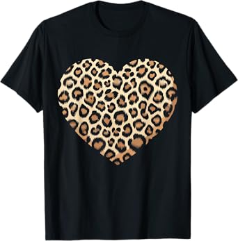 Cool Cheetah Leopard Heart T-Shirt