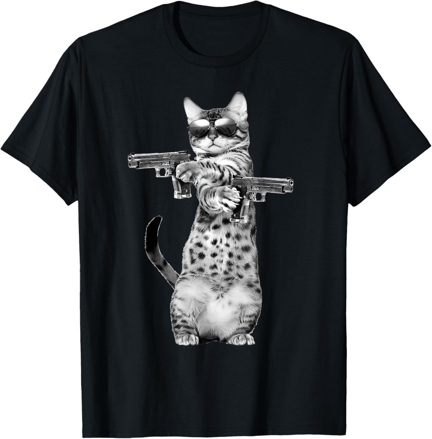 Funny Cat With Guns, Cats Lover T-Shirt
