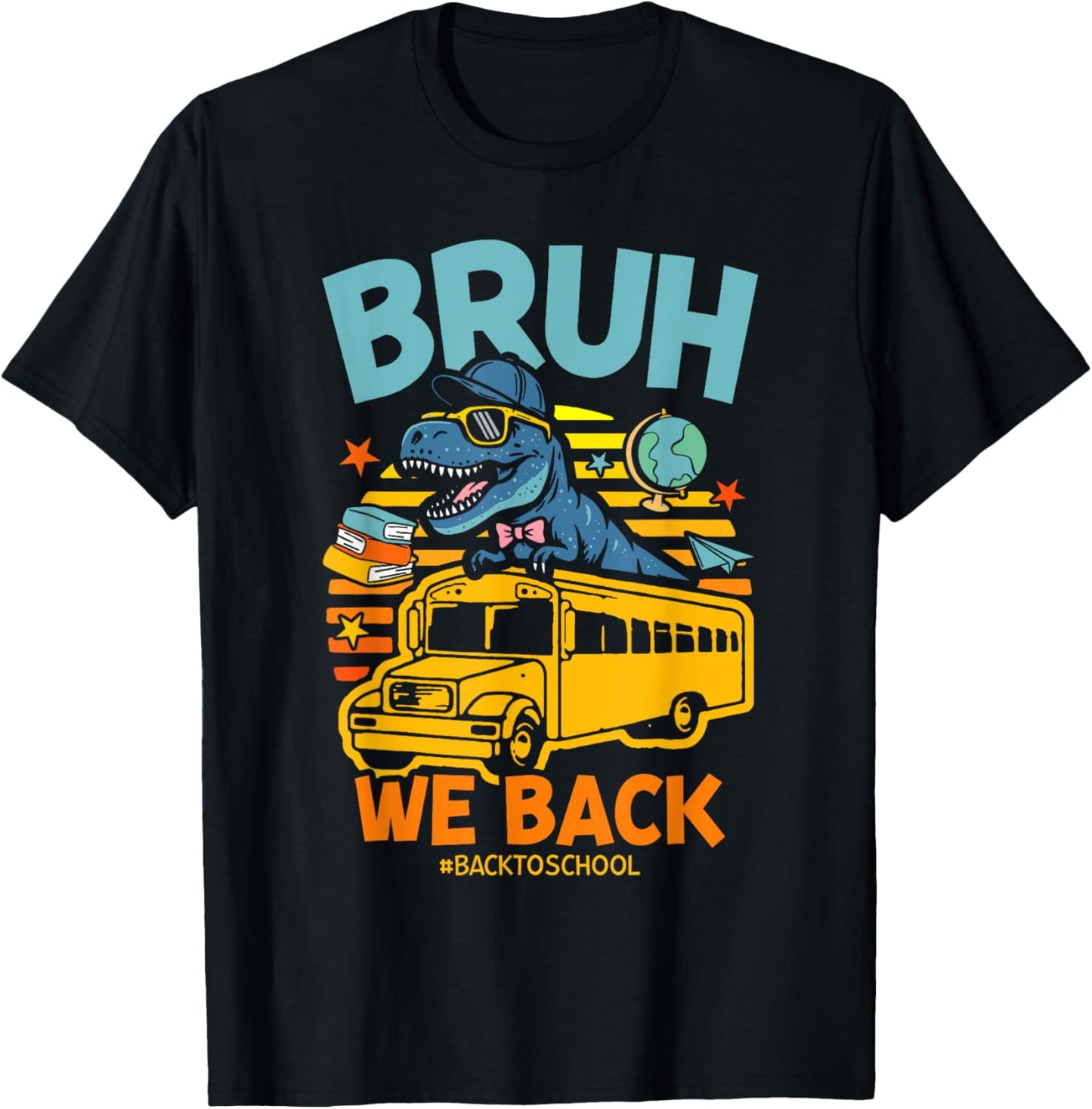 Bruh We Back Cute Dinosaur Teachers Kid Funny Back To School T-Shirt