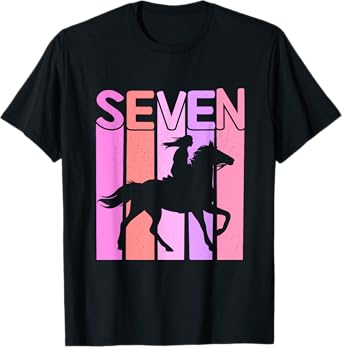 Horse Girl 7th Birthday Horseback Riding 7 Year Old T-Shirt