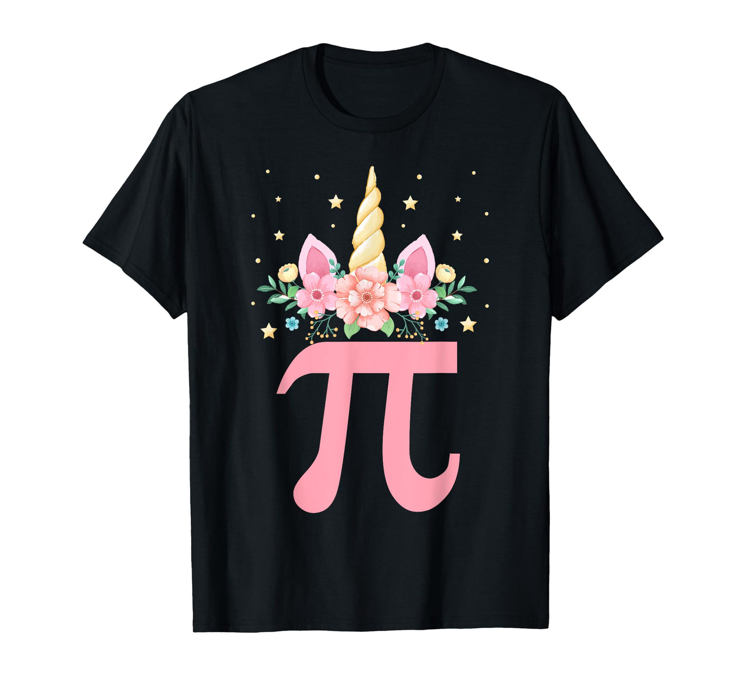 Cute Unicorn Pi day Floral Kids Boys Girls Math Teachers T-Shirt