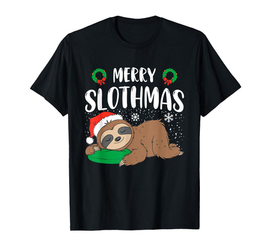 Merry Slothmas Christmas Pajama for Sloth Lovers T-Shirt