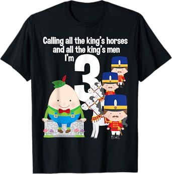Toddler Kids Humpty Dumpty 3rd Birthday Party Nursery Song T-Shirt
