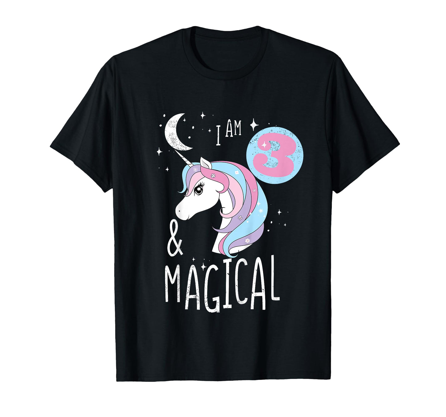 I AM 3 And Magical Unicorn 3rd Birthday 3 Years Girl T-Shirt