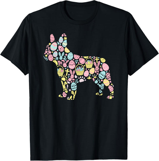 French Bulldog Bunny Easter Egg Easter Day Womens Mens Kids T-Shirt