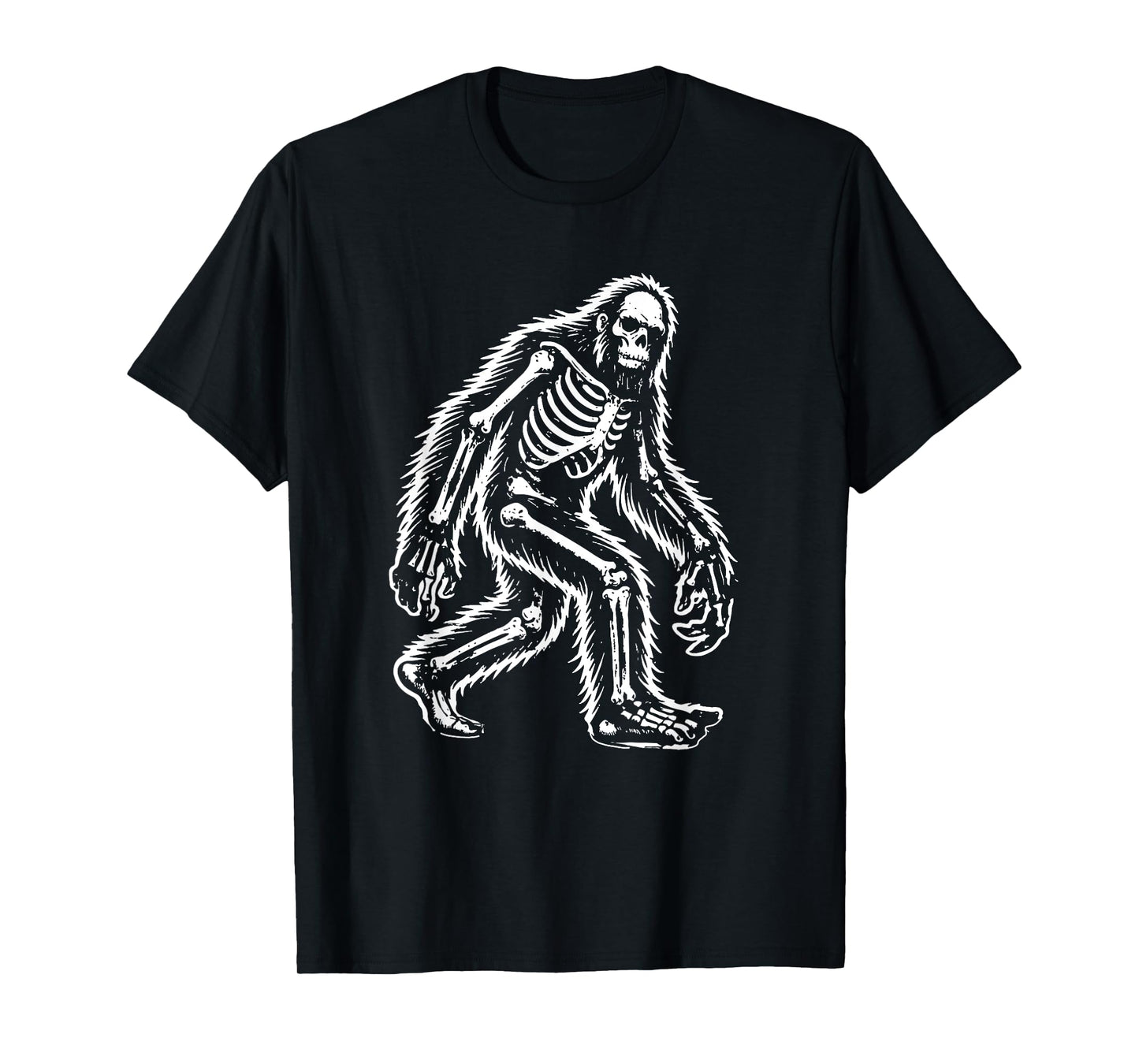 Funny Bigfoot Sasquatch Halloween skeleton men kids T-Shirt