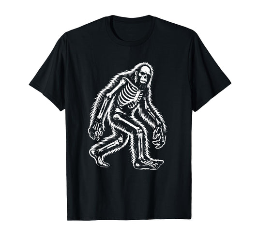Funny Bigfoot Sasquatch Halloween skeleton men kids T-Shirt