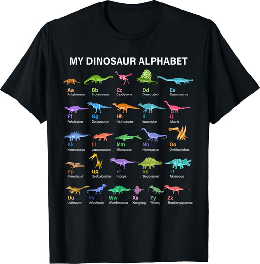 Dinosaur ABC Alphabets With All Dinos for Kids T-Shirt