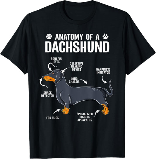 Anatomy Of A Dachshund Funny Doxie Dog Puppy T-Shirt